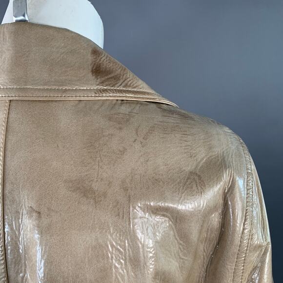 STAND STUDIO Size S Vada Beige Faux Leather Belted Trenchcoat - Picture 5 of 11